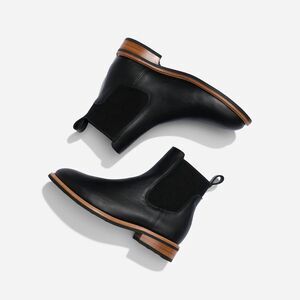 Nisolo Women's Carmen Leather‎ Chelsea Boots Black NIB $250